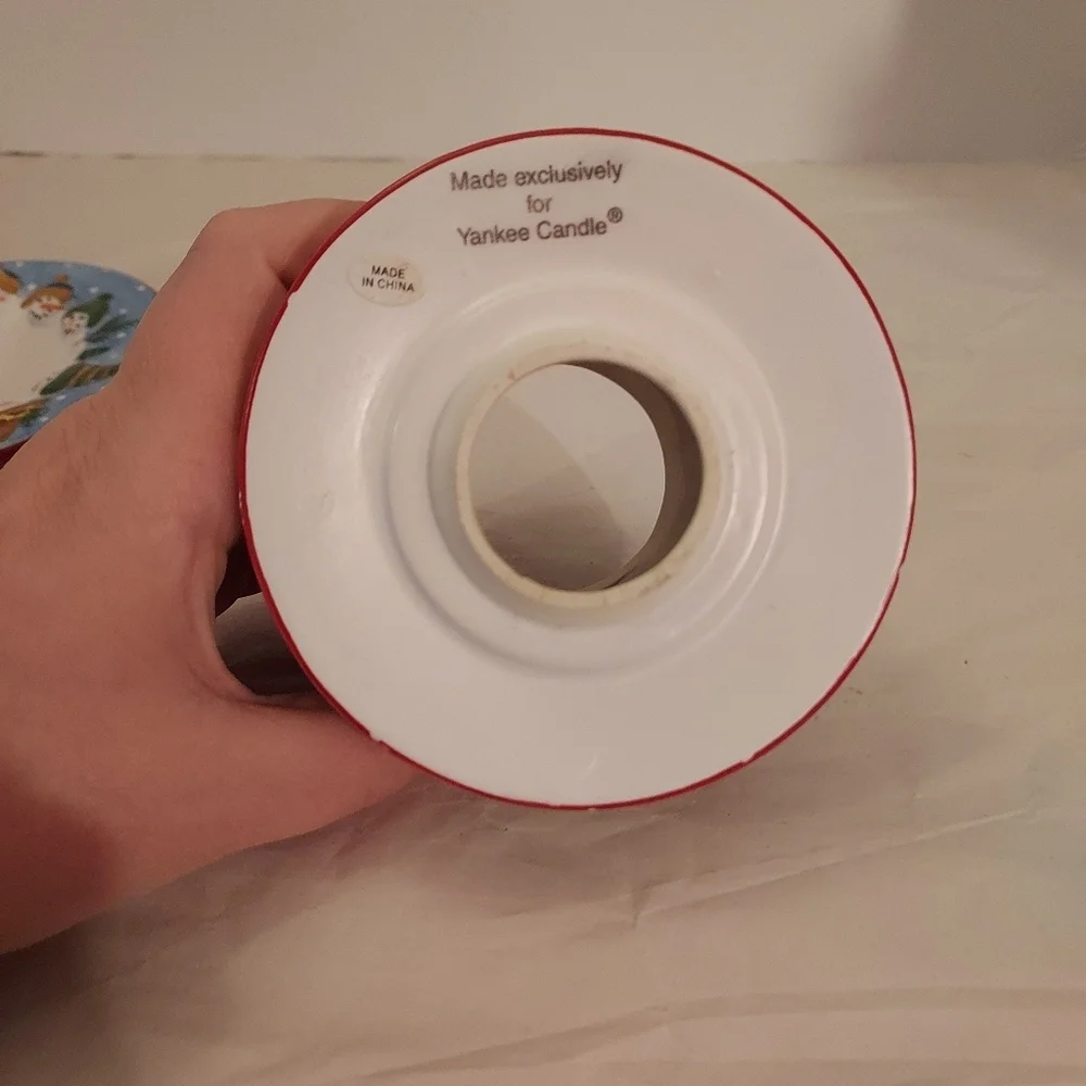 Yankee Candle Snowmen Family Small Jar Shade and Plate